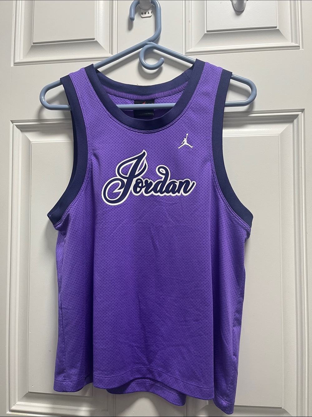 Jordan Purple Sleeveless Basketball Jersey with Black Trim